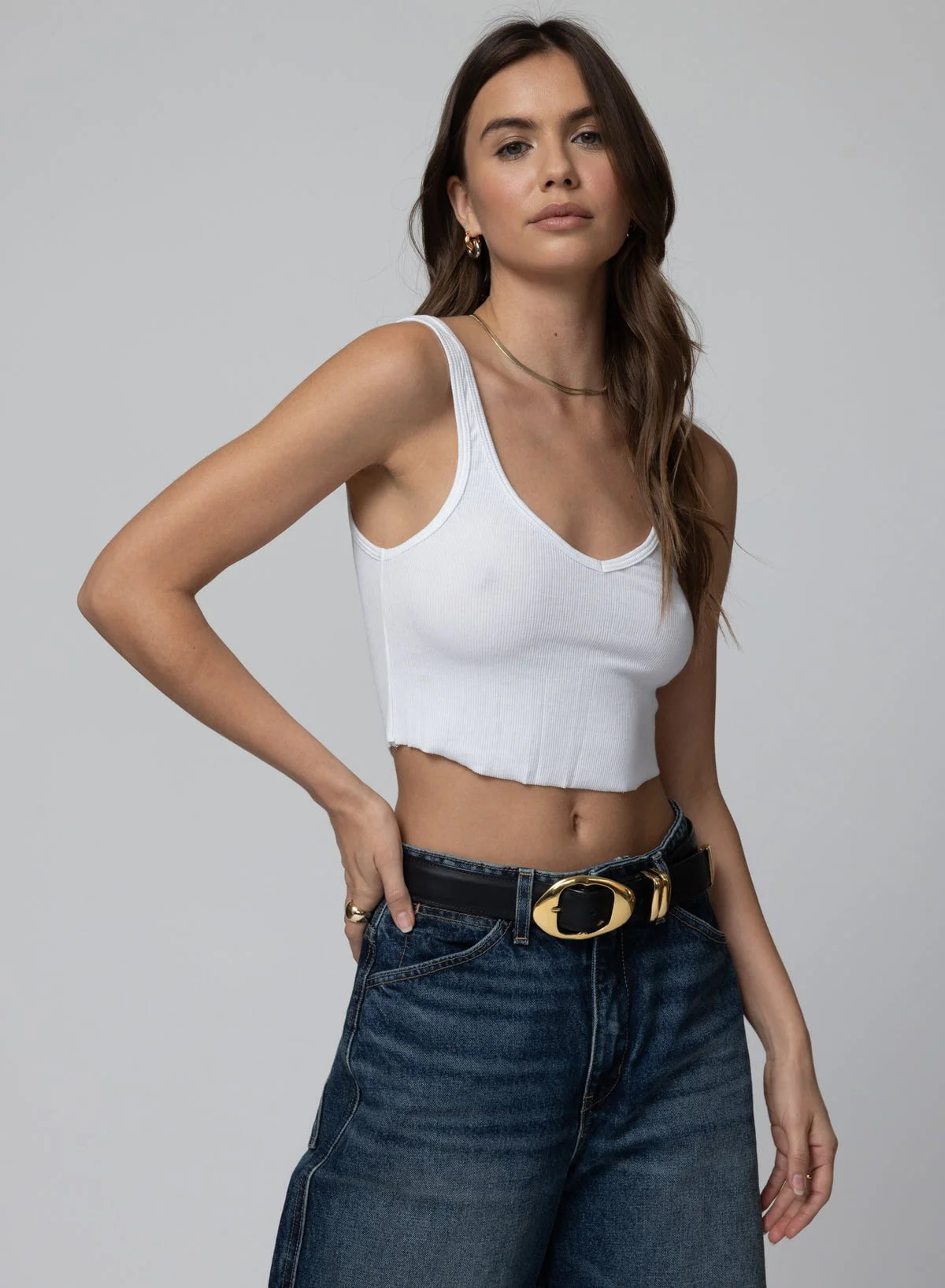 Stillwater RIB DOUBLE SCOOP CROP White or black
