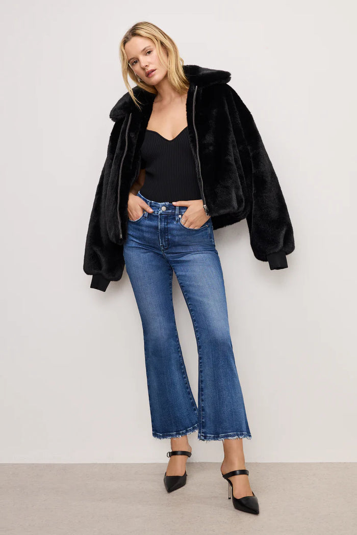 Good American SOFT-TECH GOOD LEGS CROPPED MINI BOOT JEANS Indigo891