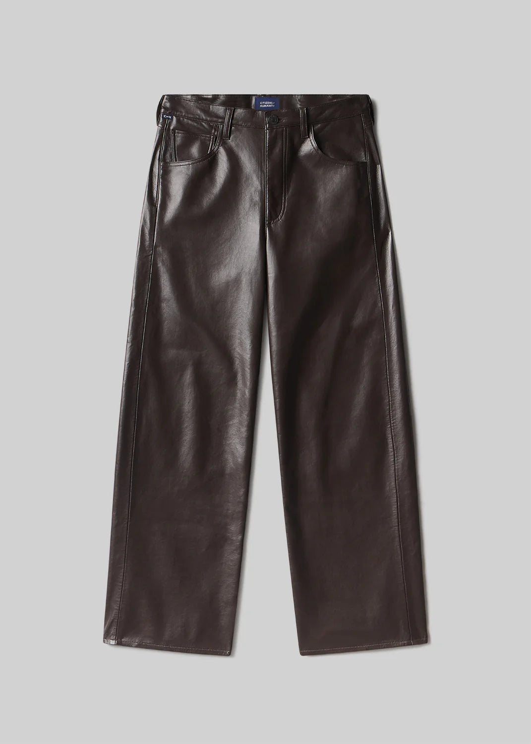 Citizens of Humanity Ayla Baggy Recycled Leather In Chocolate Dark Brown