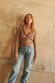 SPRWMN LONG SLEEVE HENLEY - VINTAGE BROWN