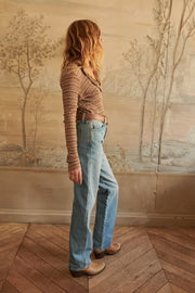 SPRWMN LONG SLEEVE HENLEY - VINTAGE BROWN