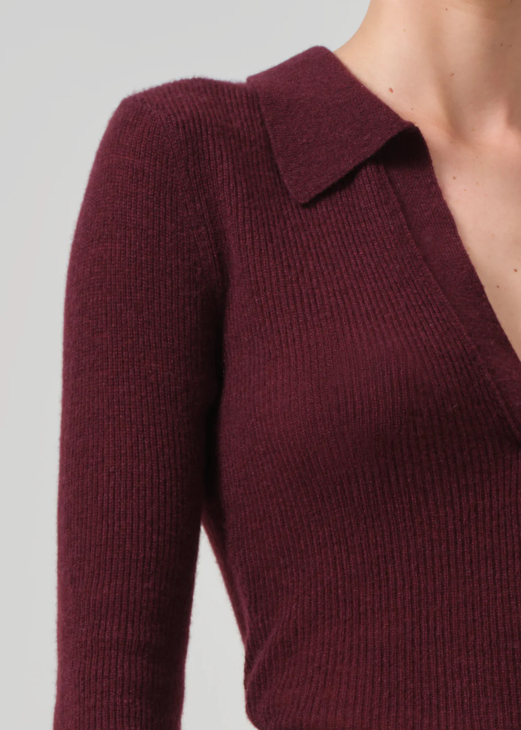 Citizens of Humanity Simone Polo Sweater In Burgundy