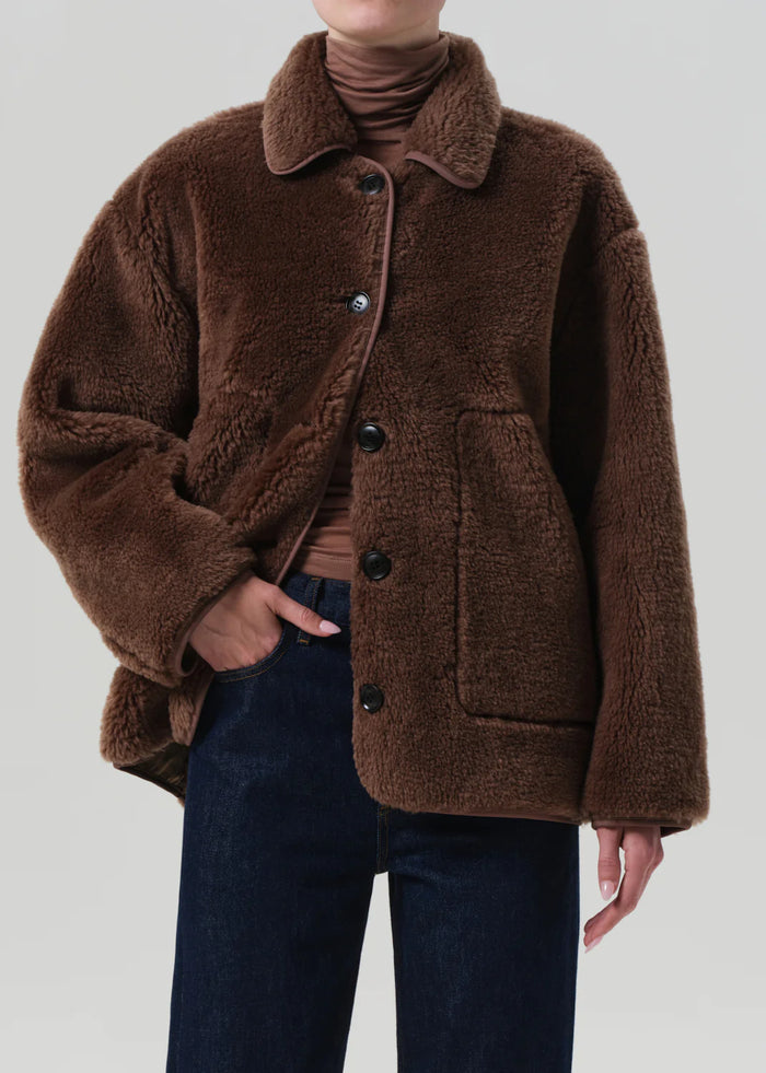 Citizens of Humanity Astrid Sherpa Jacket In Warm Tan