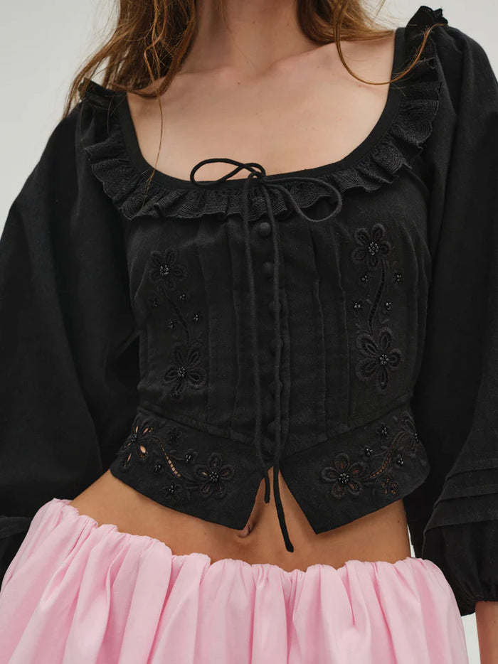 For Love & Lemons Harlow Top Black