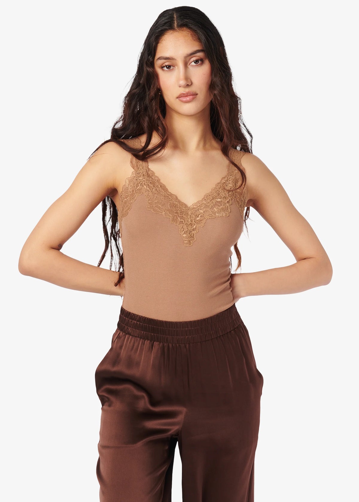 CAMI NYC LANI RIB KNIT TANK BUTTERSCOTCH