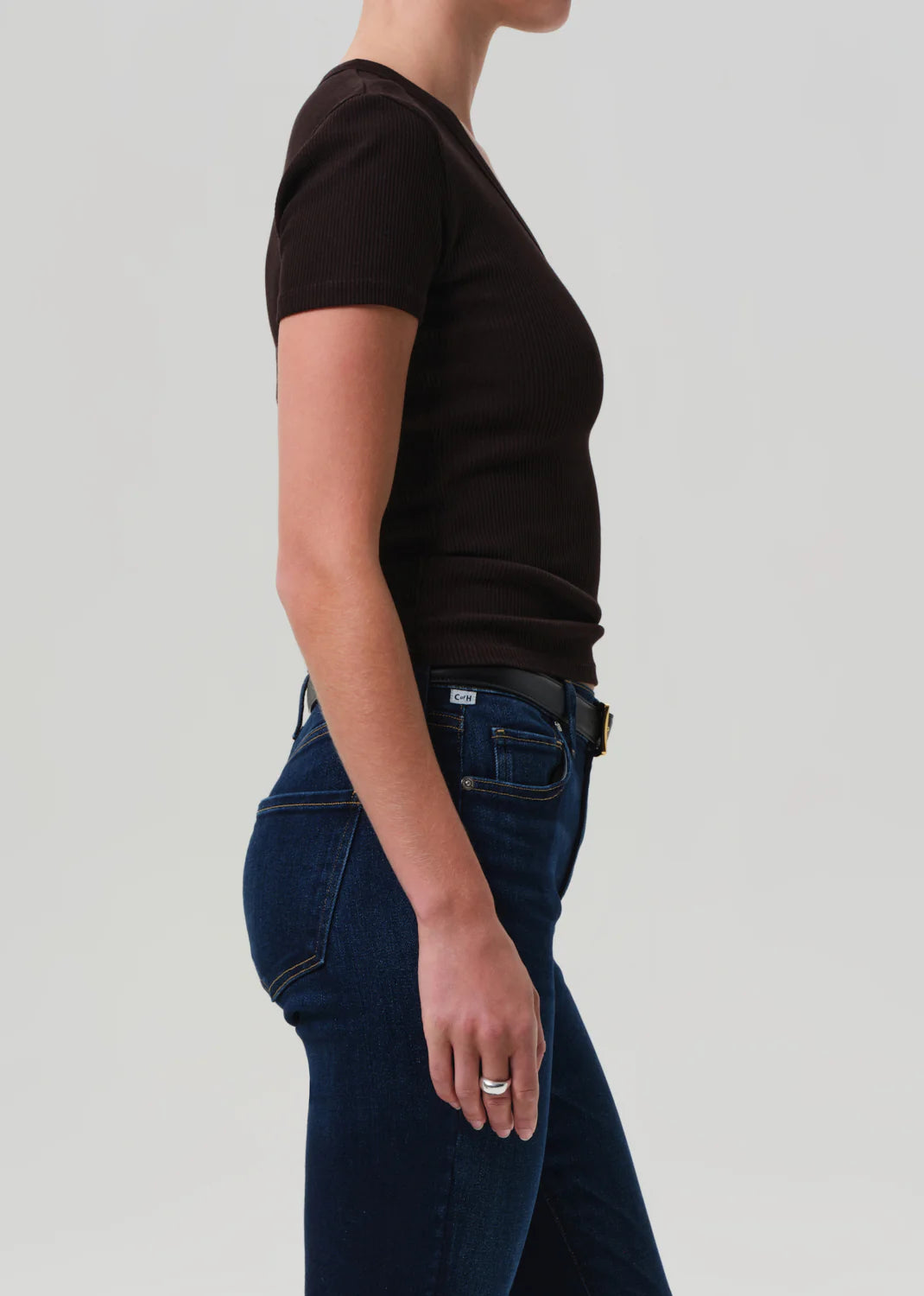 Citizens of Humanity Maude U Neck Tee In Chocolate or White