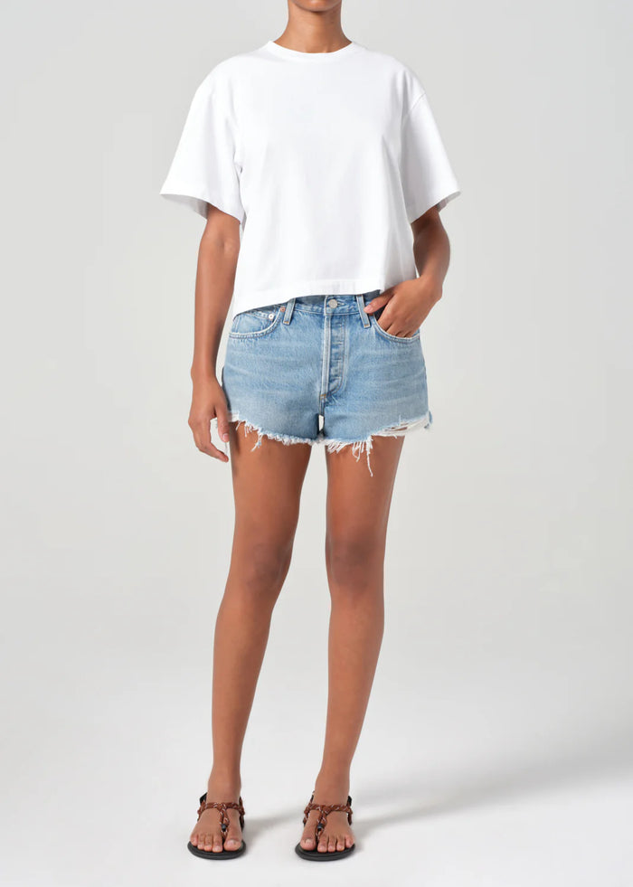AGOLDE PARKER VINTAGE CUT OFF SHORT IN ANIMATE