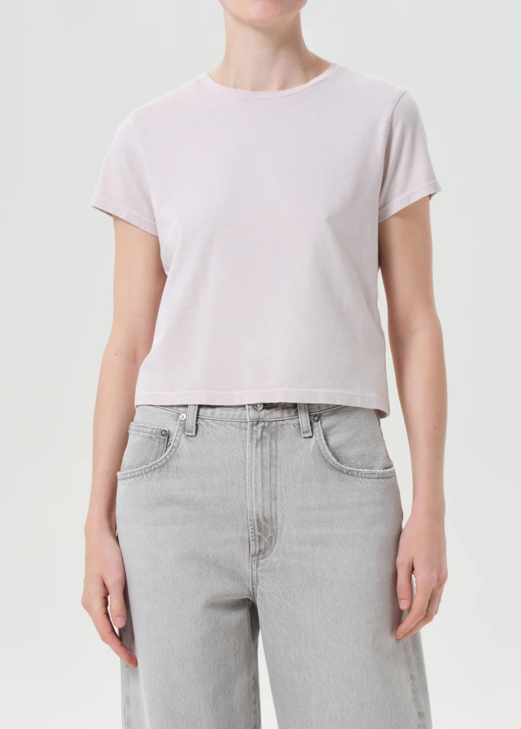 Agolde ADINE SHRUNKEN TEE IN ROSEWATER