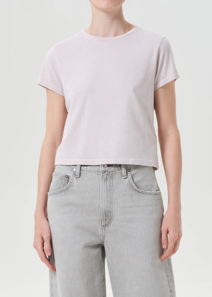 Agolde ADINE SHRUNKEN TEE IN ROSEWATER