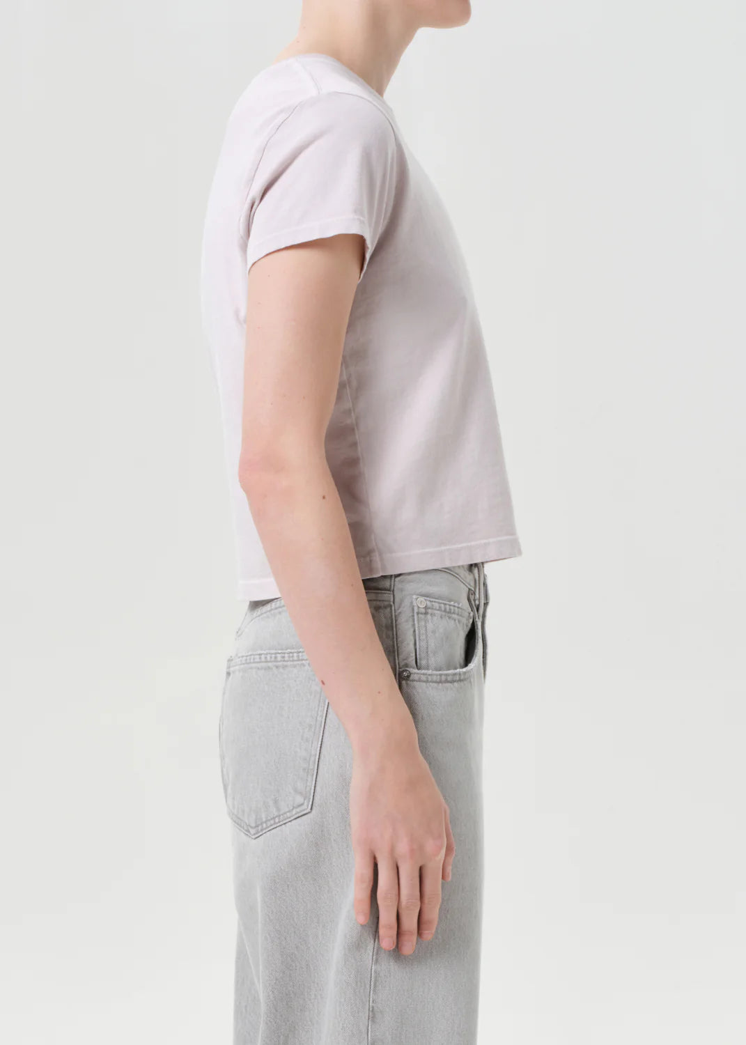 Agolde ADINE SHRUNKEN TEE IN ROSEWATER