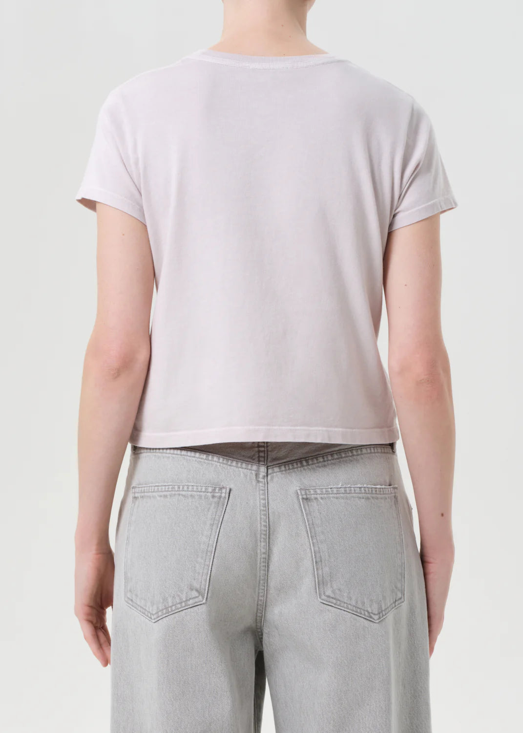 Agolde ADINE SHRUNKEN TEE IN ROSEWATER