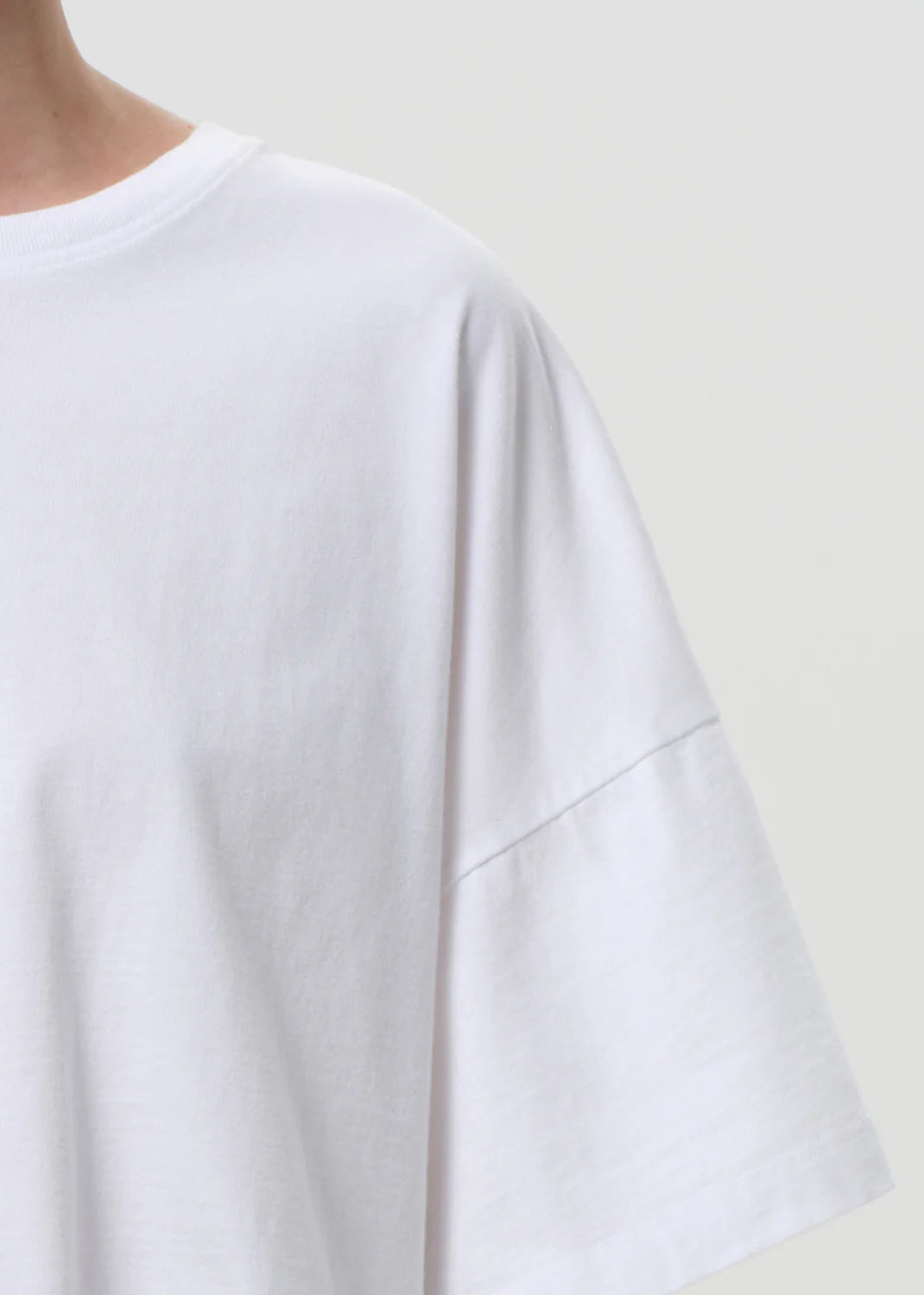 Agolde ARLI OVERSIZED CROPPED TEE IN white