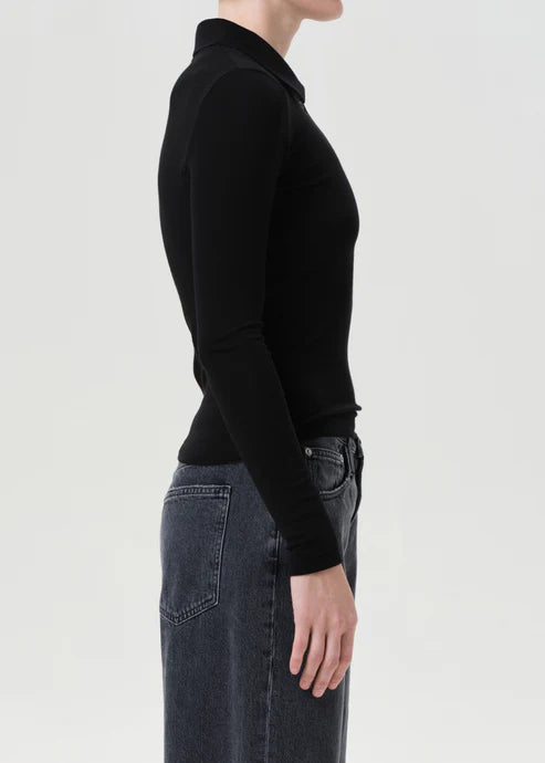 AGOLDE AMOS POLO - BLACK