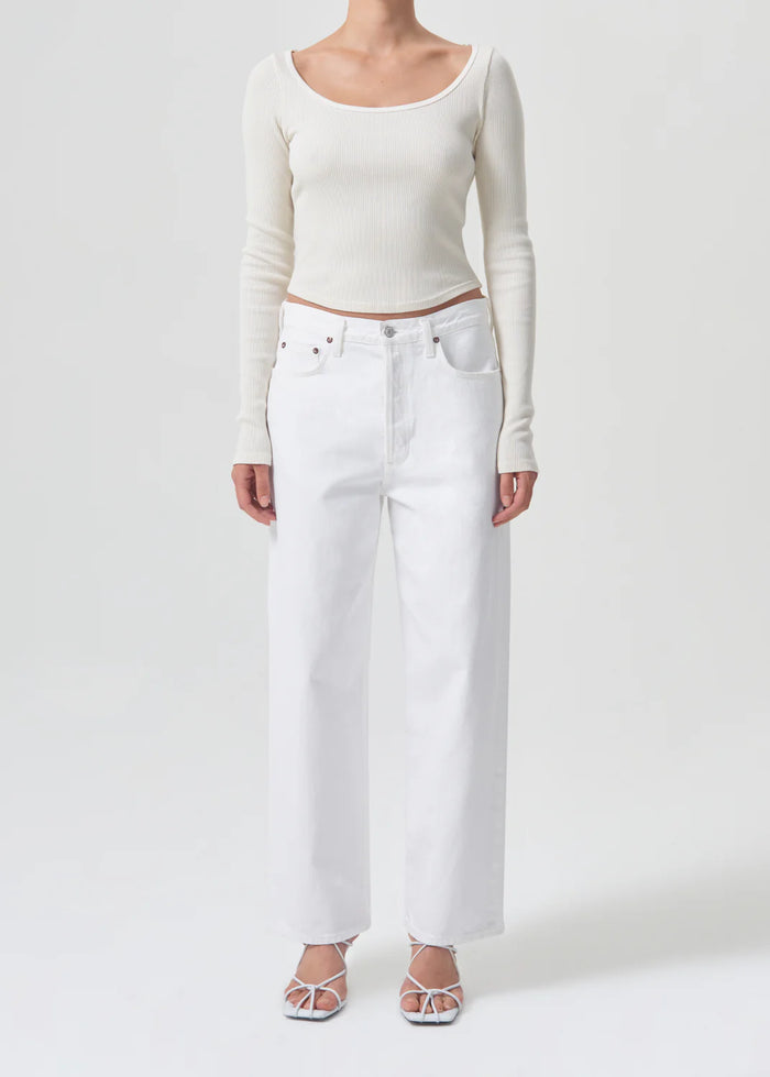 AGOLDE LOW SLUNG BAGGY 28" IN MILKSHAKE