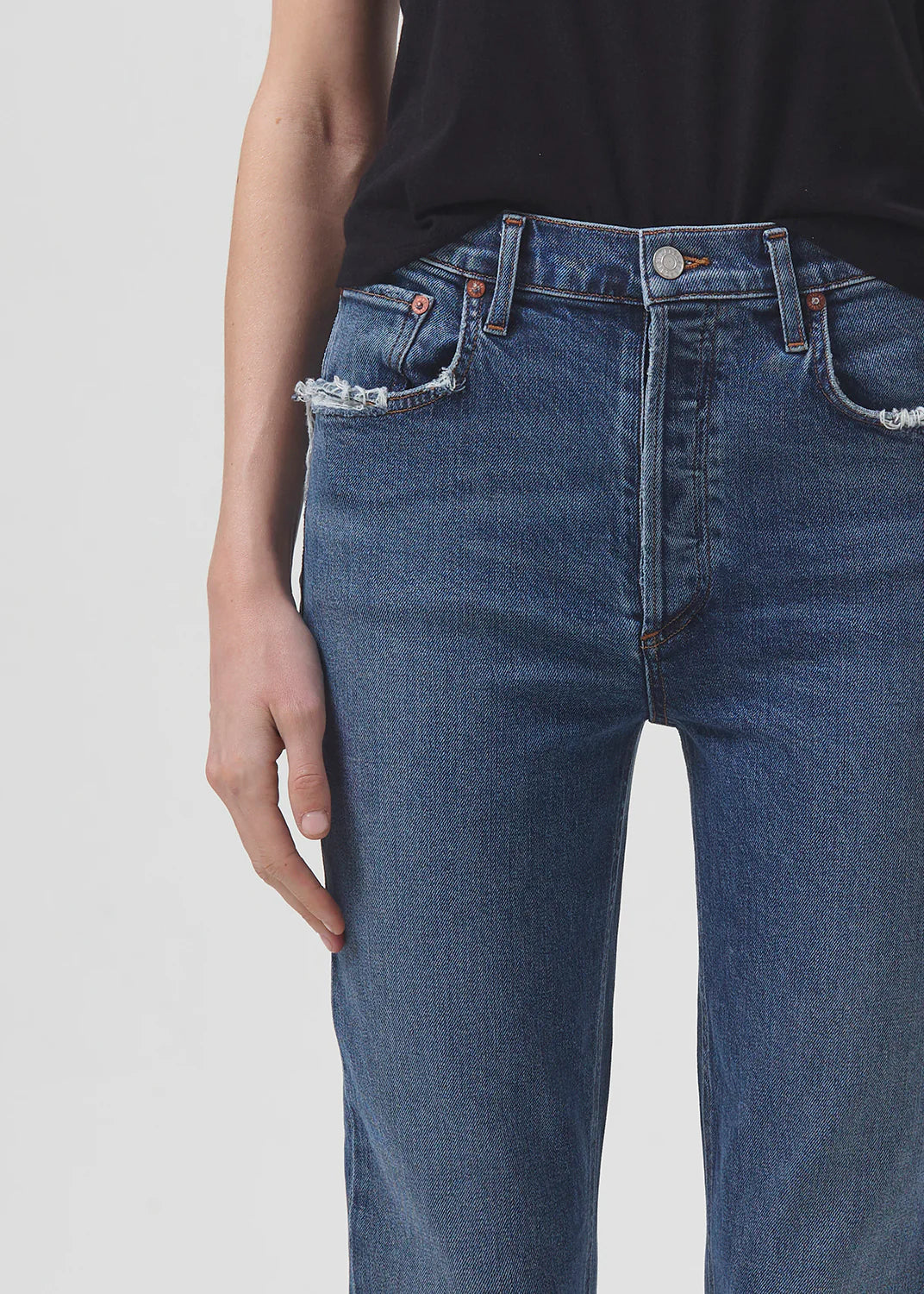 AGOLDE RILEY LONG HIGH RISE STRAIGHT (STRETCH) IN POSE