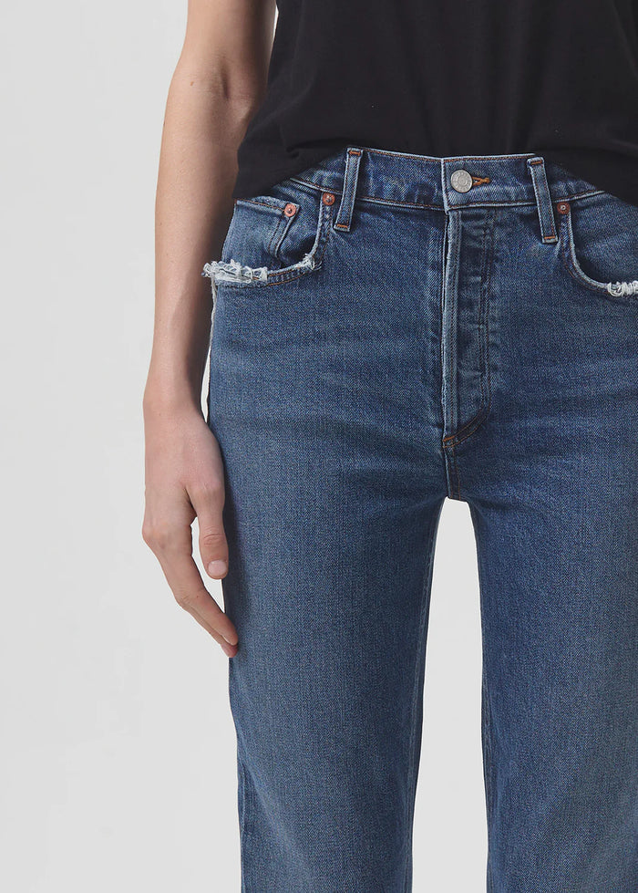 AGOLDE RILEY LONG HIGH RISE STRAIGHT (STRETCH) IN POSE