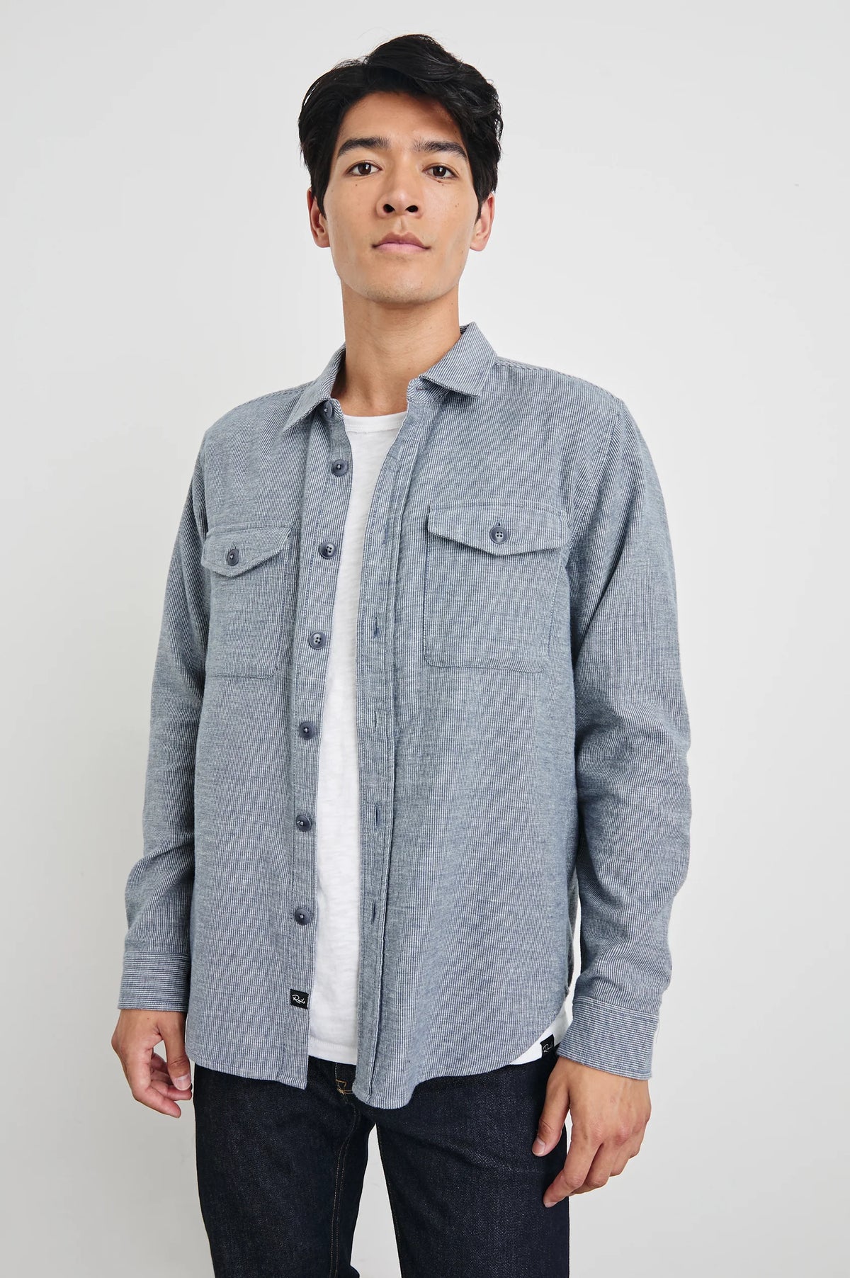 Rails Burr Shirt Jacket - Denim White