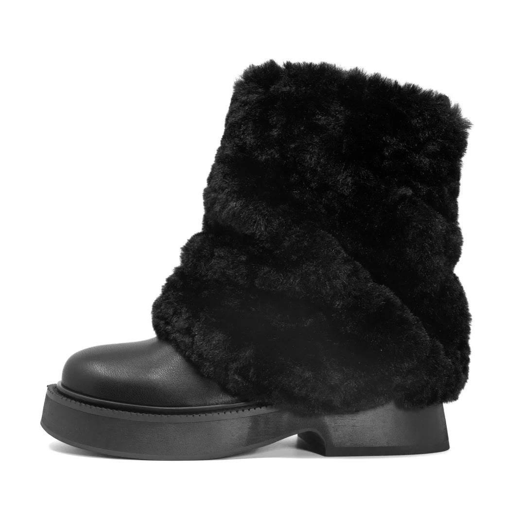 Roam ROAM CLOUD MOTO BOOT BLACK VEGAN LEATHER & SHEARLING