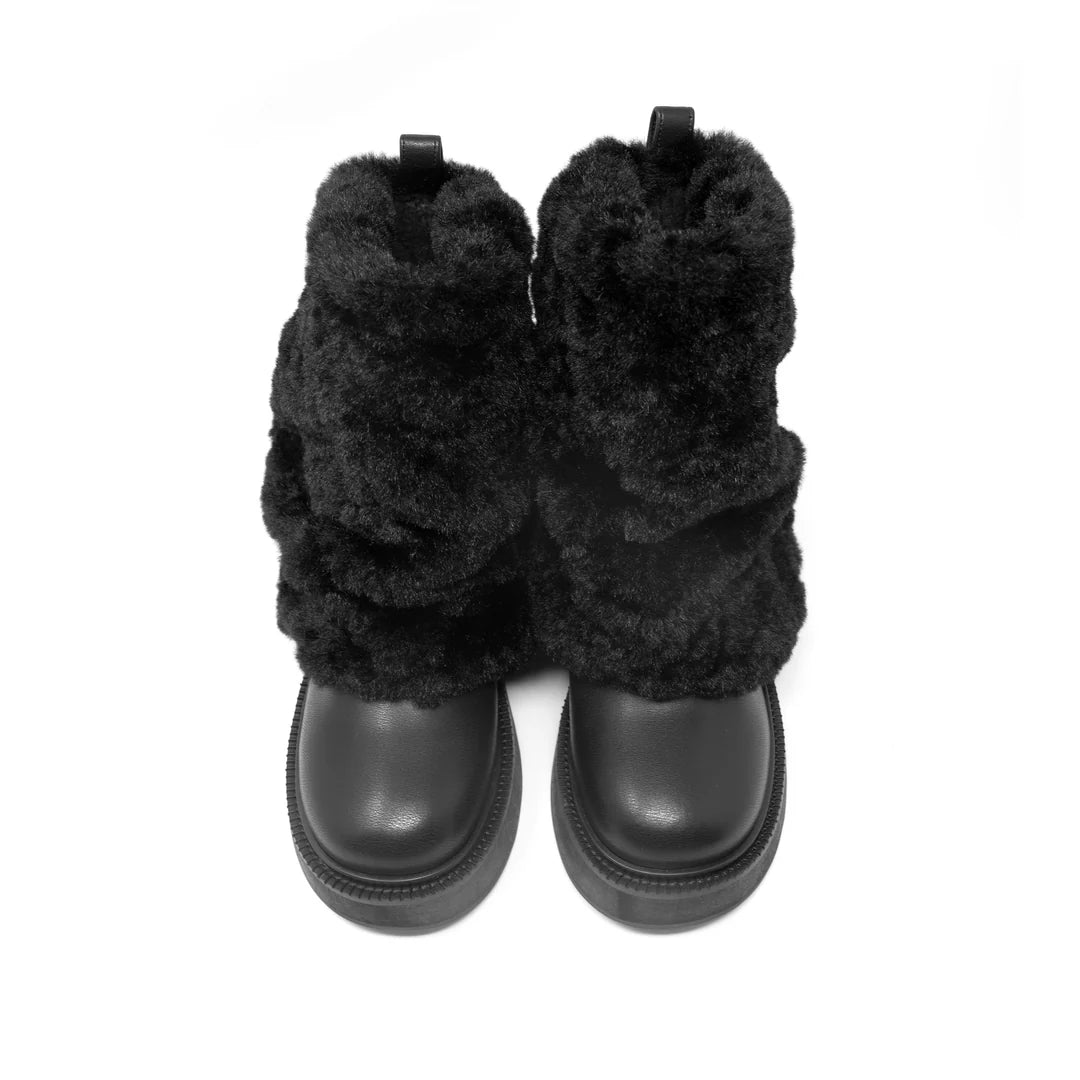 Roam ROAM CLOUD MOTO BOOT BLACK VEGAN LEATHER & SHEARLING