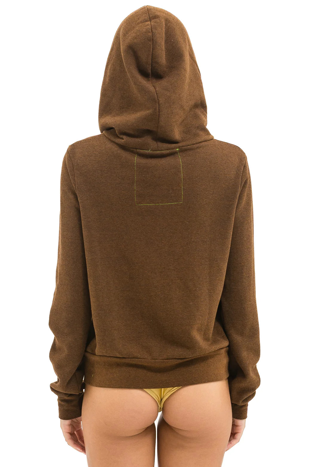 Aviator Nation 5 STRIPE HOODIE - CHOCOLATE // WHITE NEON
