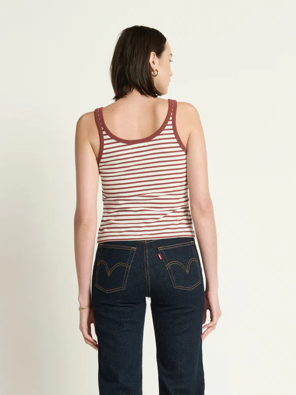 Nation Ltd Jil Lace Up Tank Sable Stripe