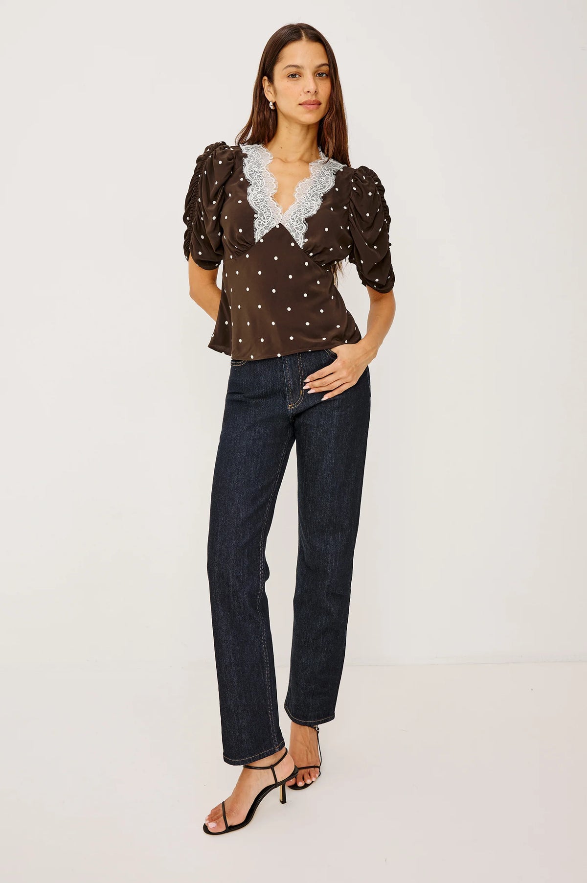 Rails Lazara Top Cocoa Polka Dots