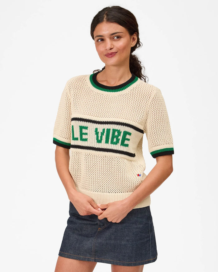 Clare V. Luc Knit Tee Cream w/ Green Le Vibe