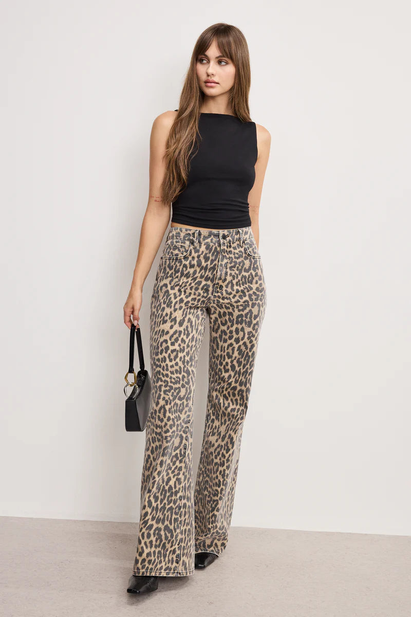 Good American GOOD STANDARD EASE LEOPARD JEANS