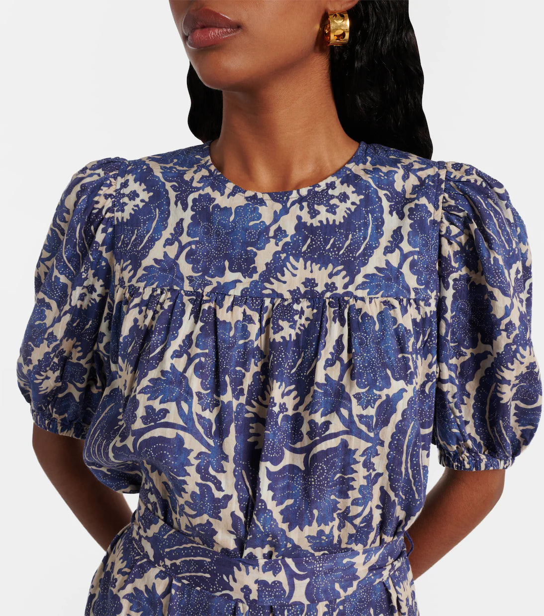 Ulla Johnson Rosalie printed cotton-blend minidress Ocean