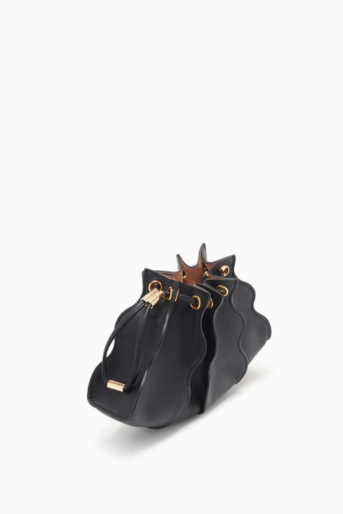 Ulla Johnson Adria Small Black Sculptural Leather Crossbody