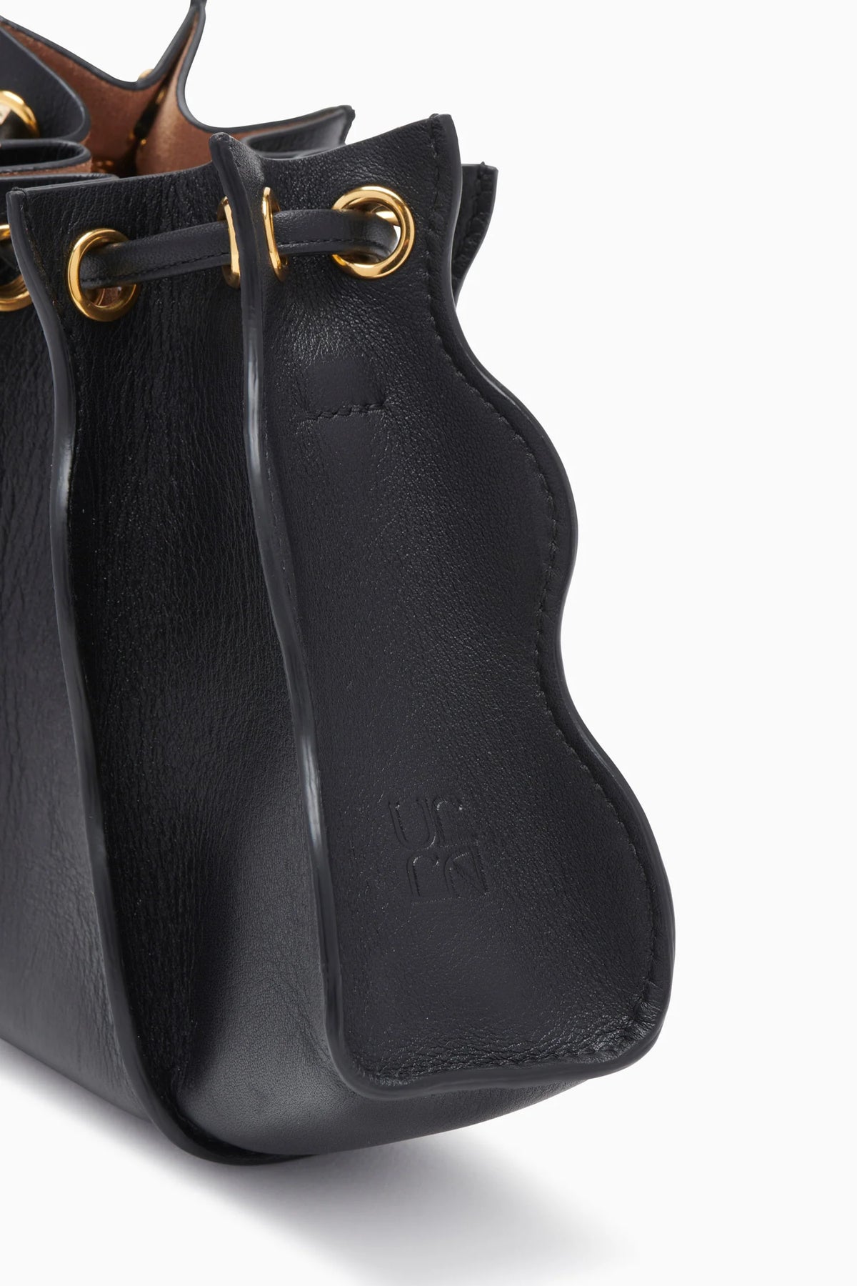 Ulla Johnson Adria Small Black Sculptural Leather Crossbody