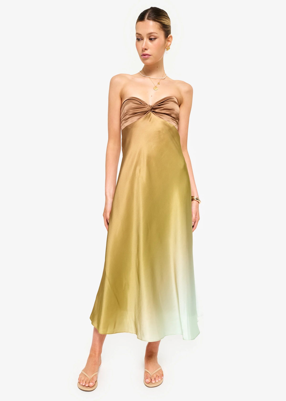 CAMI NYC AVEIRO STRAPLESS DRESS OASIS OMBRE