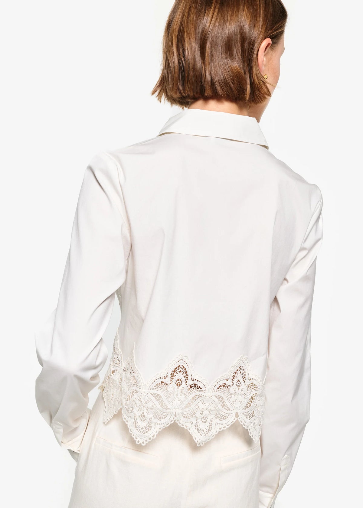 Cami Nyc CIELO CROPPED COTTON POPLIN BLOUSE MACADAMIA