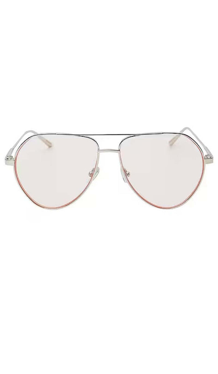 ELISA JOHNSON Sam Sunglasses Silver metal Pink lens