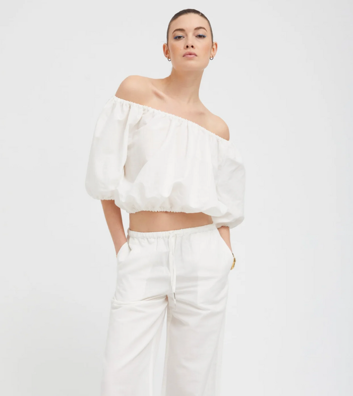 Sprwmn WHITE LINEN ISABEL TOP