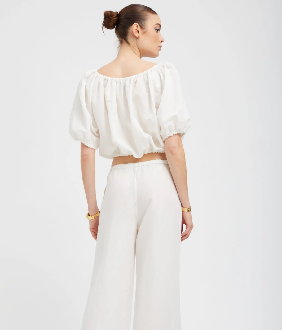 Sprwmn WHITE LINEN ISABEL TOP