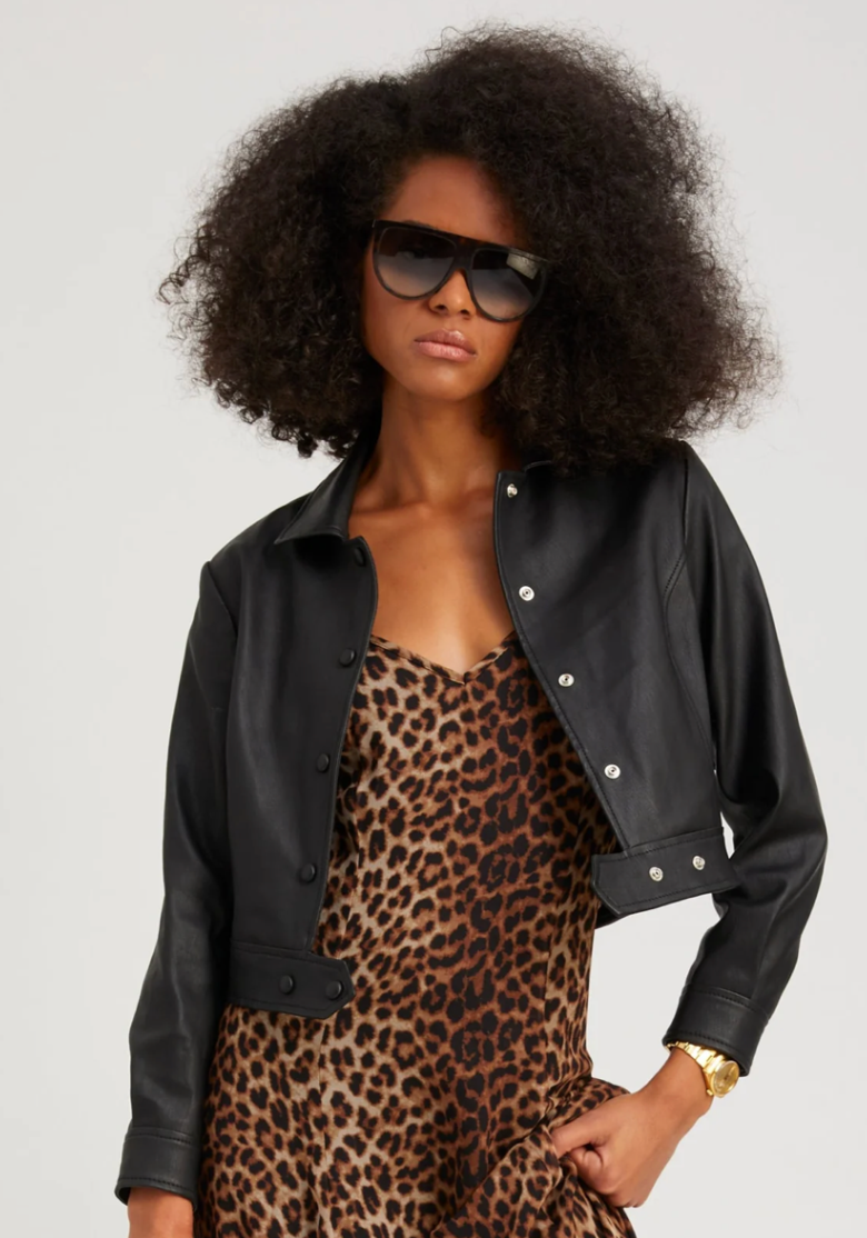 SPRWMN BLACK LEATHER HARDY JACKET