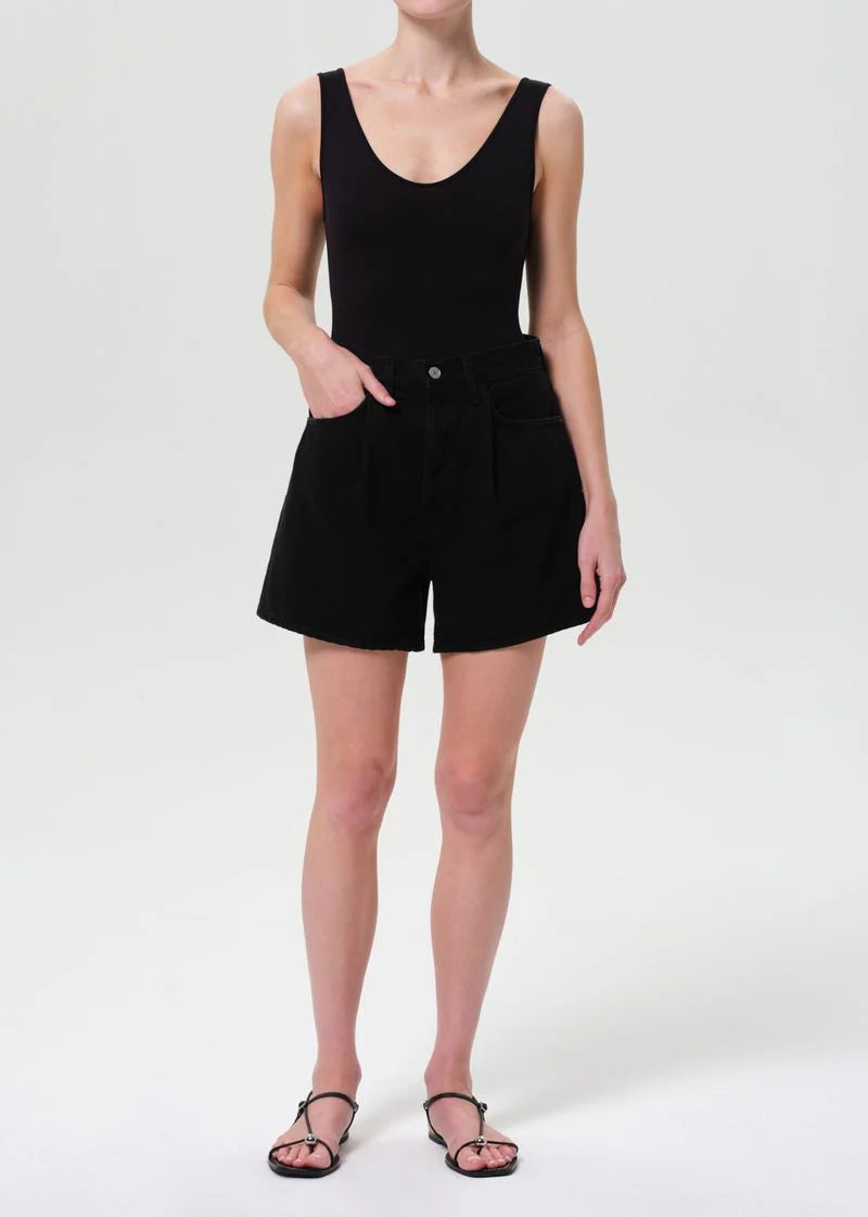 AGOLDE RHODA PLEATED A-LINE SHORT IN HOLT