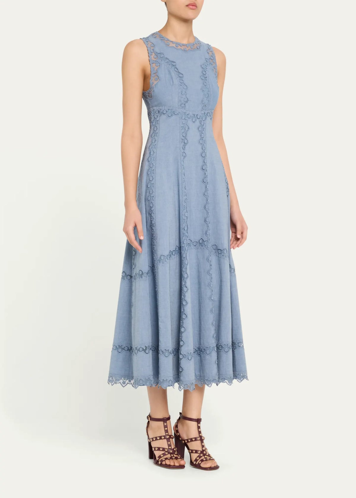 Ulla Johnson Anela Sleeveless Midi Dress Chambray