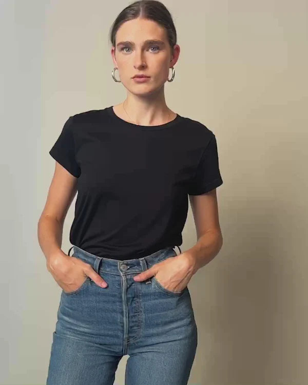 NATION LTD Organic GOLDIE TEE BLACK