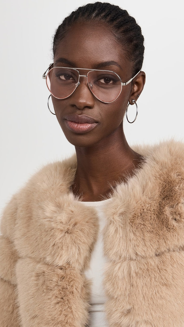 ELISA JOHNSON Sam Sunglasses Silver metal Pink lens