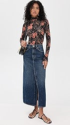 ULLA JOHNSON Aurelia Jersey Long Sleeve Turtleneck Top - Night Lily