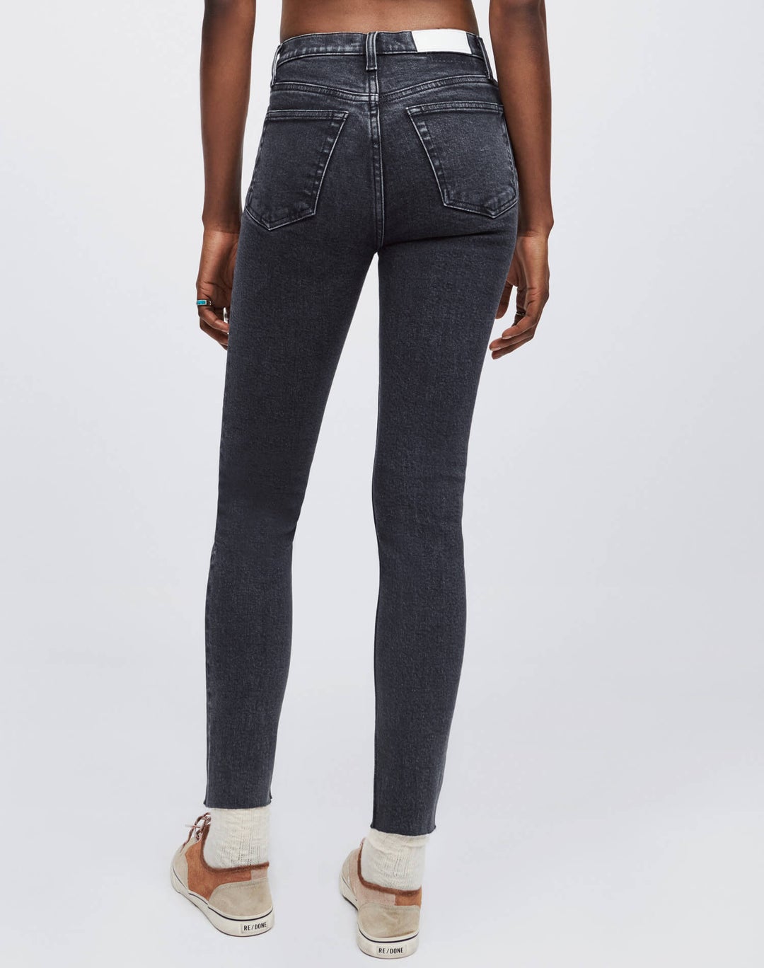RE/DONE Extra Stretch High Rise Ankle Crop Onyx Fade