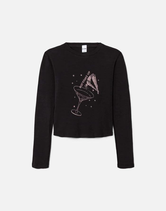 RE/DONE 90S BABY LONG SLEEVE "BOTTOMS UP"
