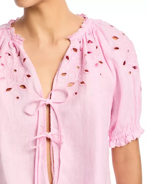 Rails Lizbeth Linen Eyelet Top Cherry Blossom