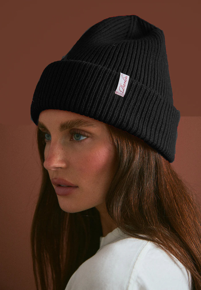 DARLIN' BEANIE - BLACK and CHECKMATE