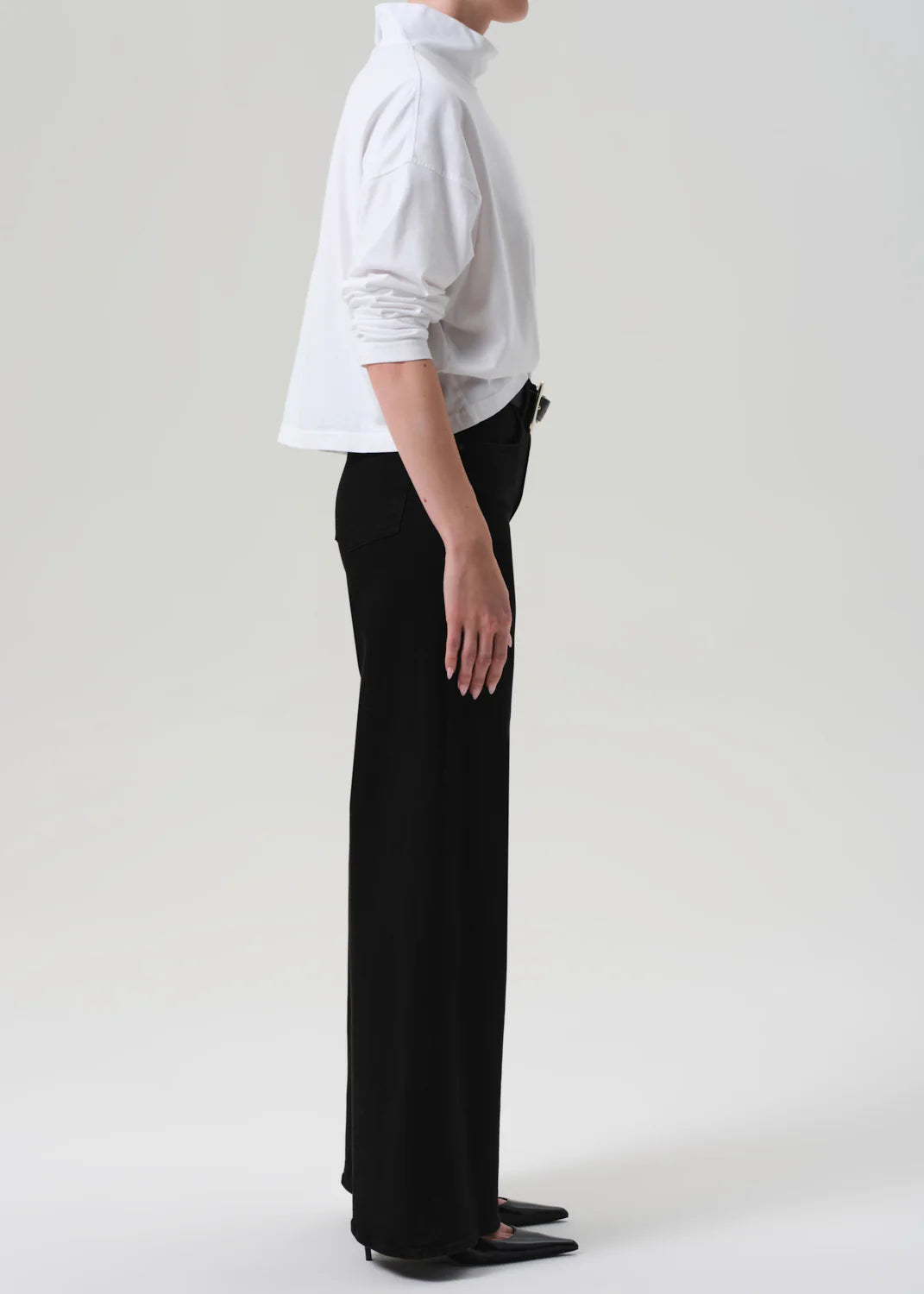 Citizens Of Humanity Lyra Long Wide Leg In Plush Black