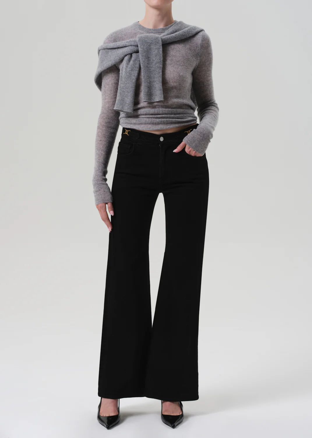 Citizens of Humanity Kimberly Flare With Horsebit In Rich Black