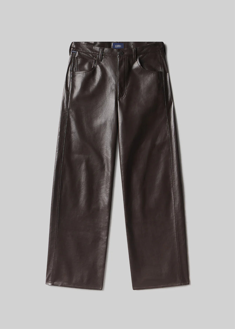 Citizens of Humanity Ayla Baggy Recycled Leather In Chocolate Dark Brown