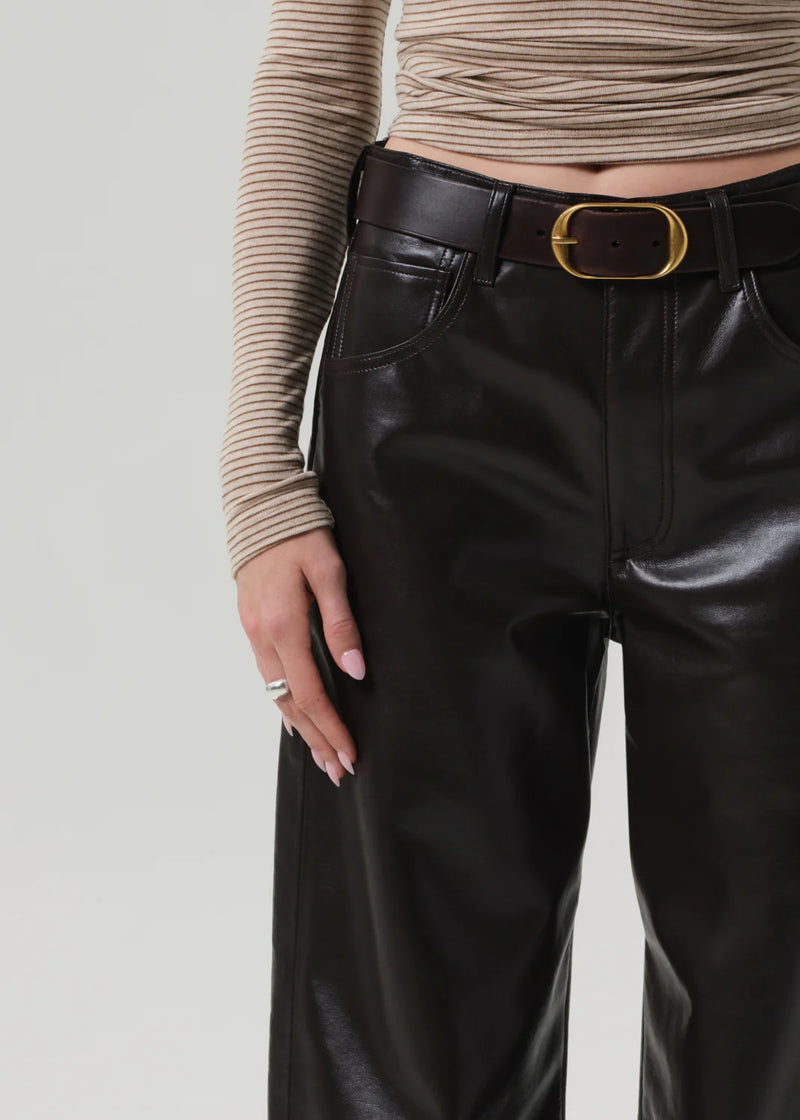 Citizens of Humanity Ayla Baggy Recycled Leather In Chocolate Dark Brown